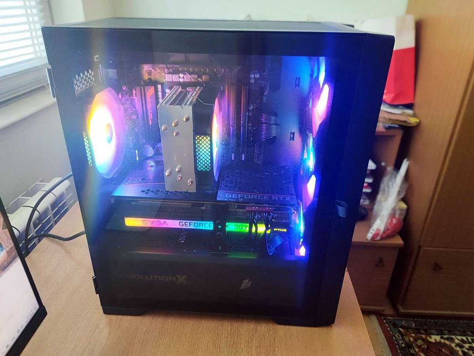 Геймърски компютър, Evga 3070, Ryzen 5600X, 32gb Ram, 1tb Nvme ssd