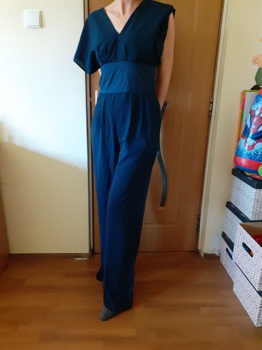 Salopeta albastră lungă, lejeră,material fin