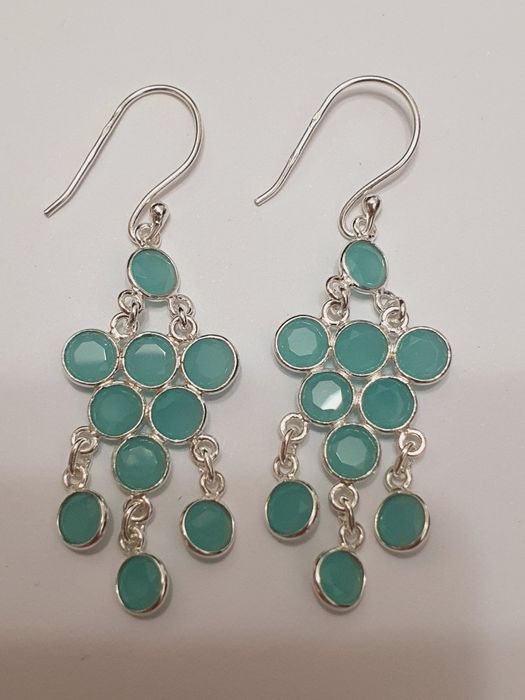 Cercei argint cu calcedonia