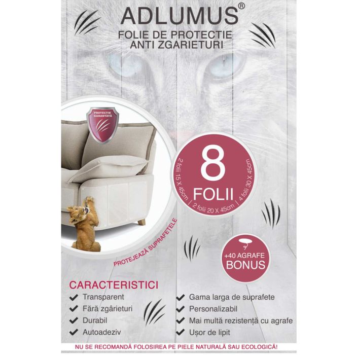 Set 8 Folii de Protectie Mobilier Impotriva Zgarieturilor de Pisici