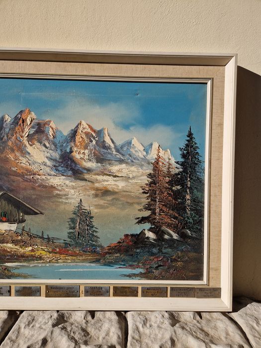 Уникална антикварна авторска картина масло върху платно