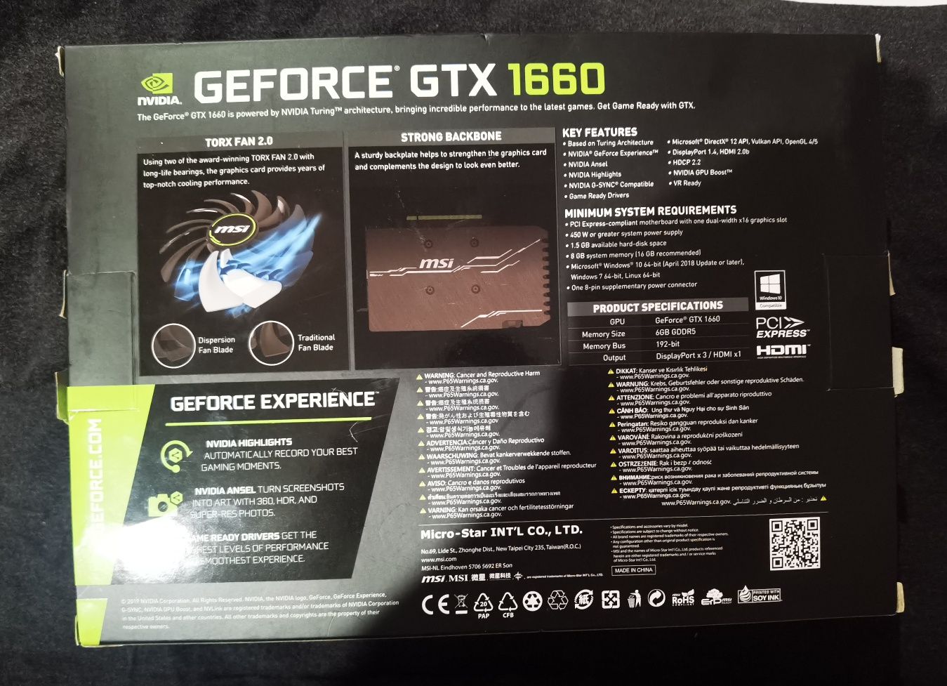 MSI GeForce GTX 1660 6gb