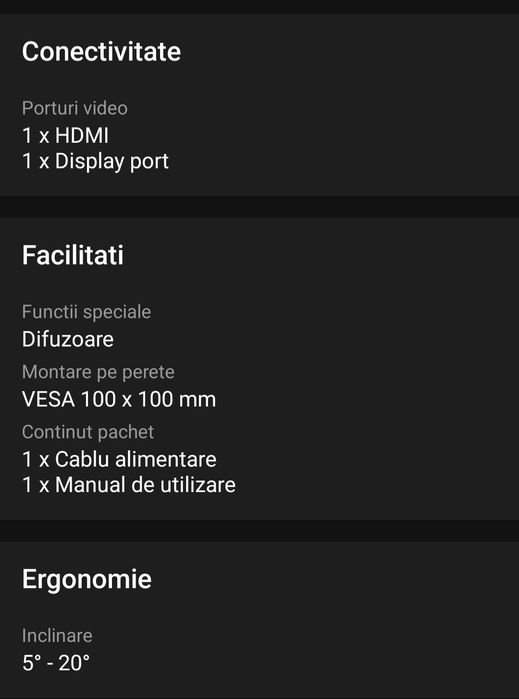 Vând monitor Acer Nitro 27" VG270