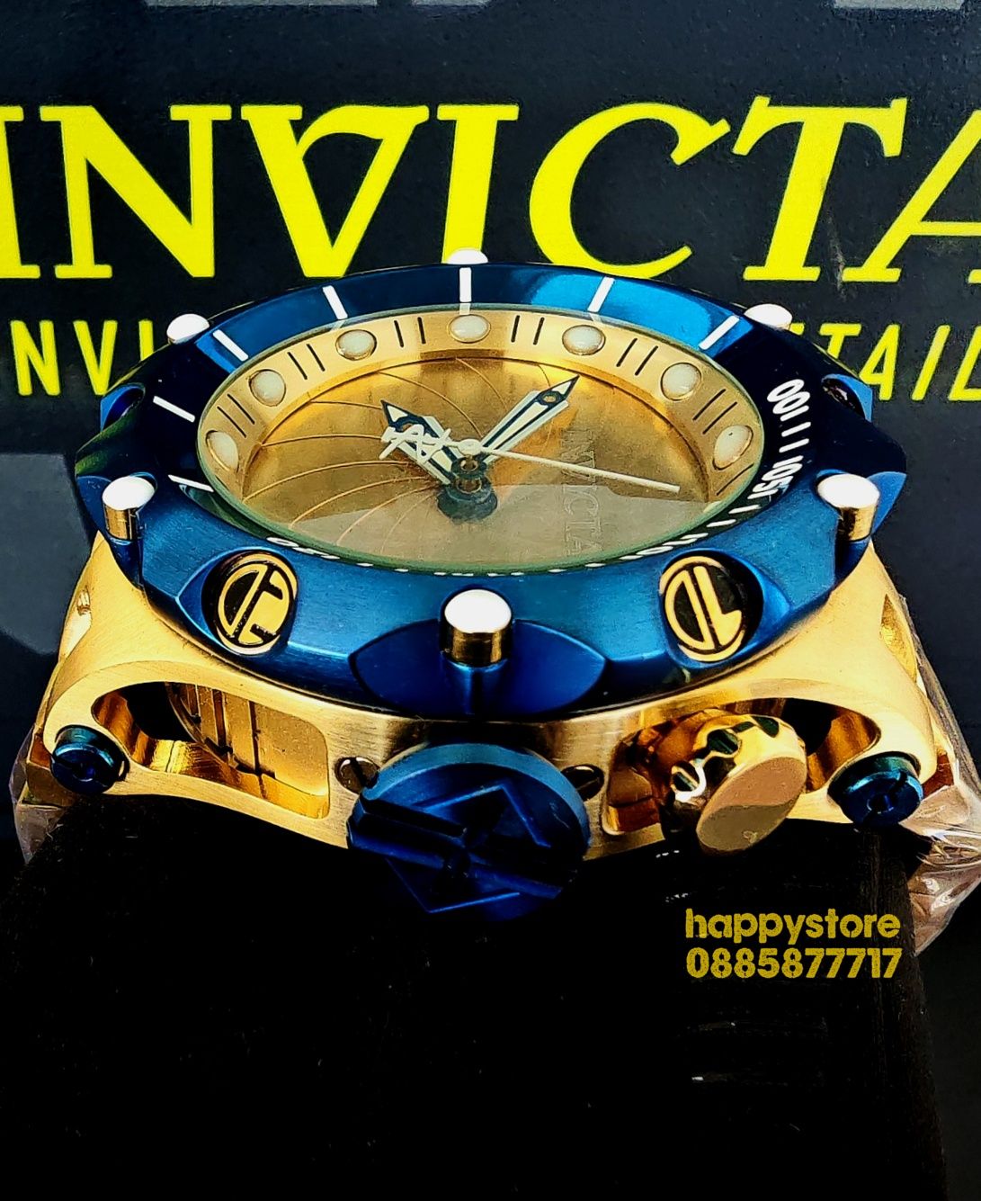часовник INVICTA Reserve Skeleton automatic Gold 56 mm, Инвикта нов