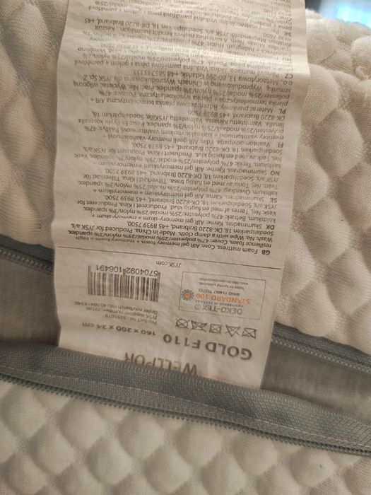 Saltea JYSK Wellpur GOLD 110F 160x200cm spuma cu memorie