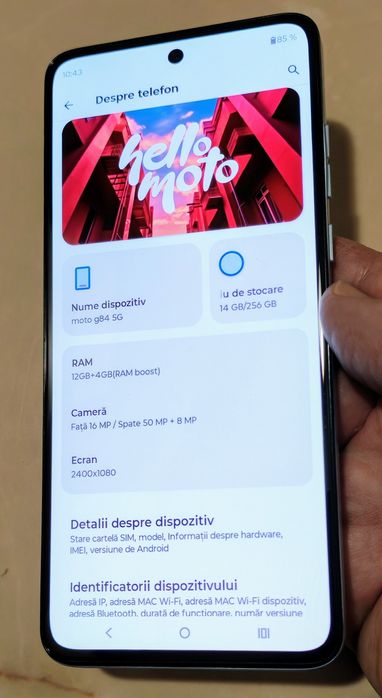 MOTOROLA G84 5G Marshmallow Blue 16/256 GB impecabil!