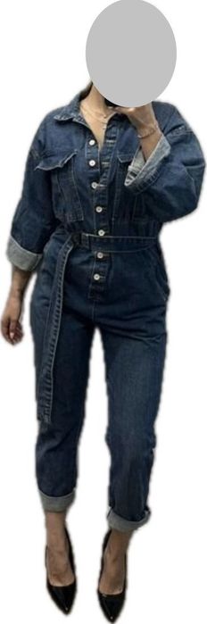 Джинсовый комбинезон водолазка