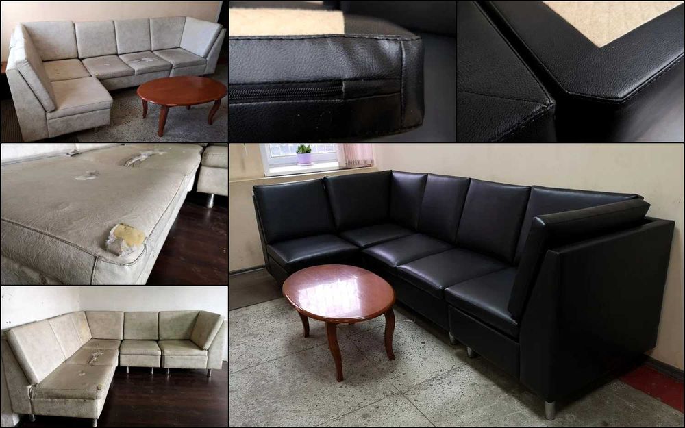 Перетяжка реставрация мебели с заменой поролона и дезинфекцией