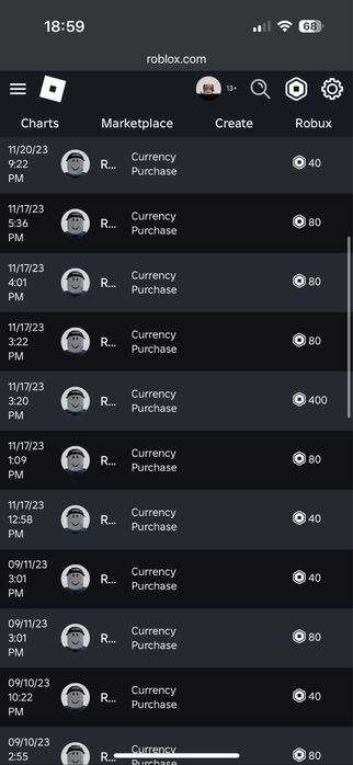 Аккаунт в игре Roblox