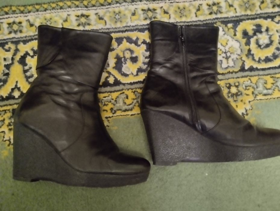 Сапоги женские кожаные на цигейке
