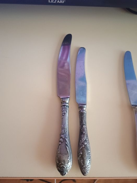 Мельхиоровые столовые ножи СССР.