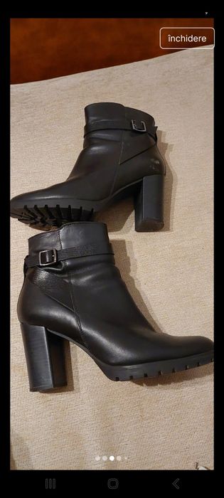 Botine piele negre