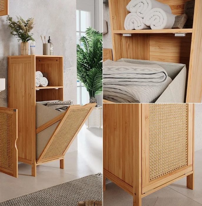 Шкаф за пране бамбук/ратан Vicco