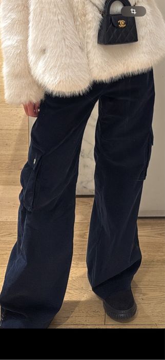 Maje blugi velour cargo tr navy 36