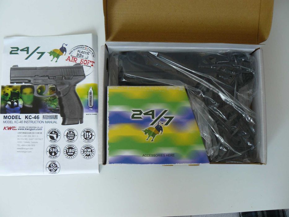 Pistol Airsoft TAURUS PT 24/7 CO2 Metal Slide NBB, Nou In Cutie,KWC