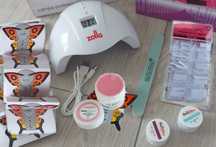 Set Unghii Lampa 2 geluri pila tipsuri unghii sabloane