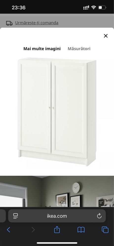 Bibliotecă+uşi, alb, 80x30x106 cm Ikea