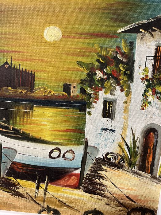 Картина-Морски пейзаж,залез