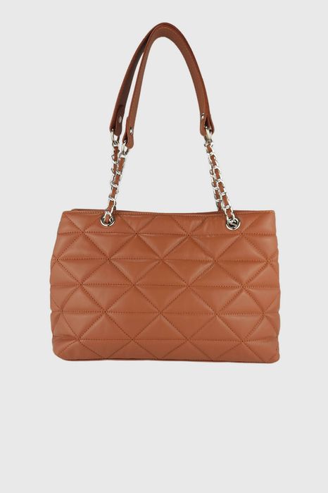 НОВО! ЛИКВИДАЦИЯ! Капитонирана дамска чанта от еко кожа-медно