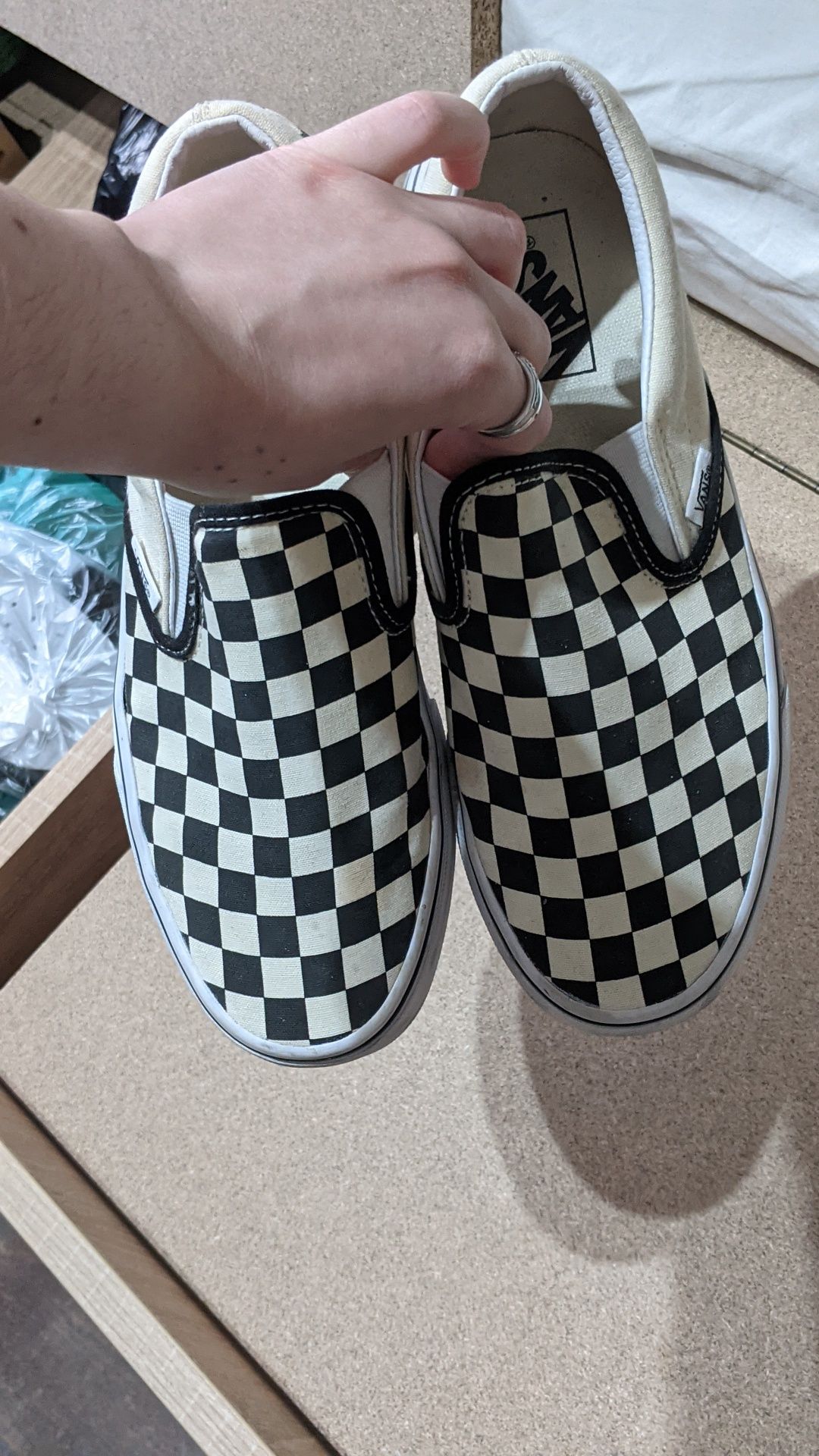 Vans clasic slip-on checkered black and white