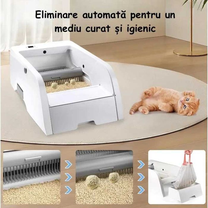 Litiera Automata ambrasmart pentru Pisici Control prin Aplicatie
