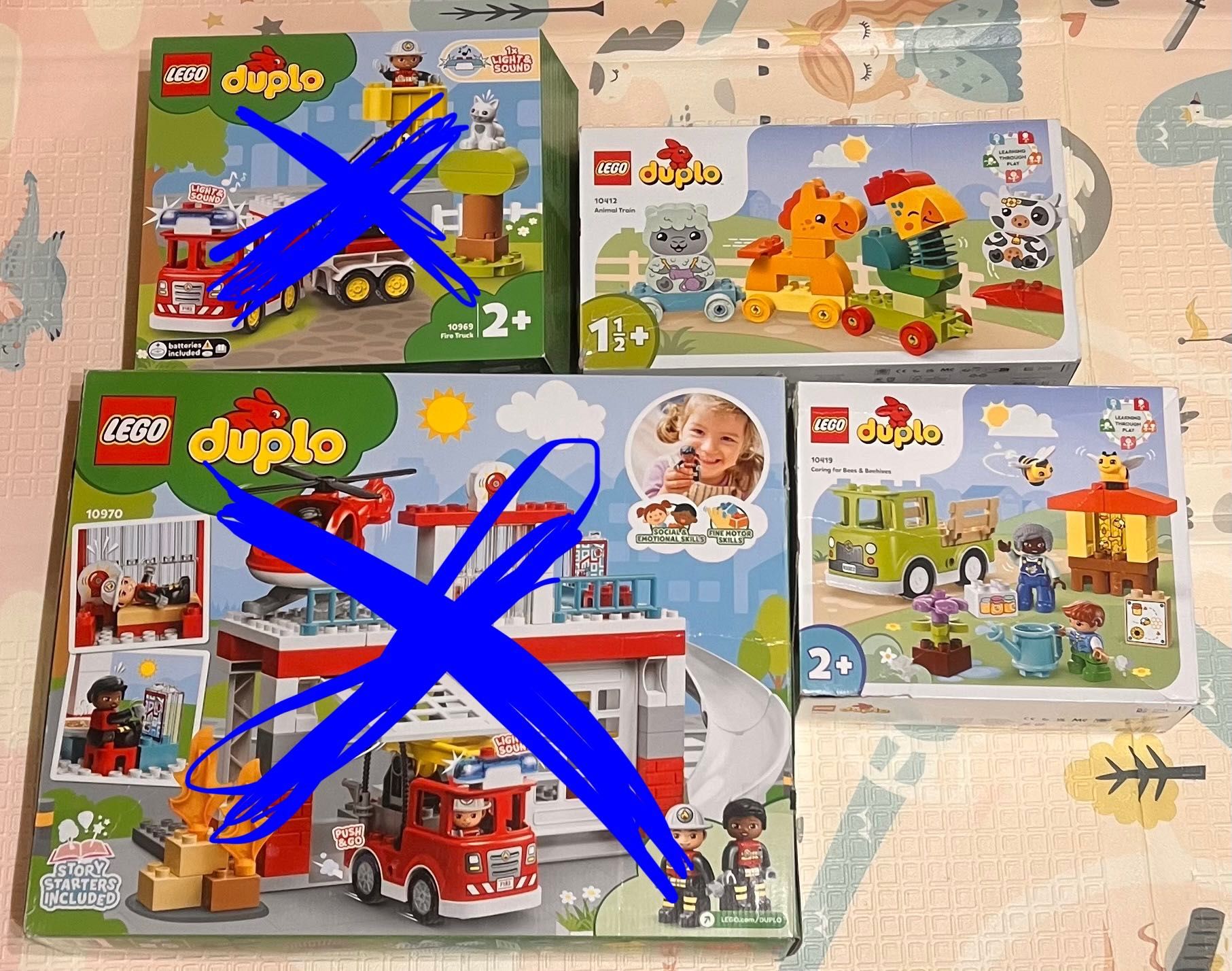 Lego duplo - Пожарна команда, камион, влакче, грижа за пчелите