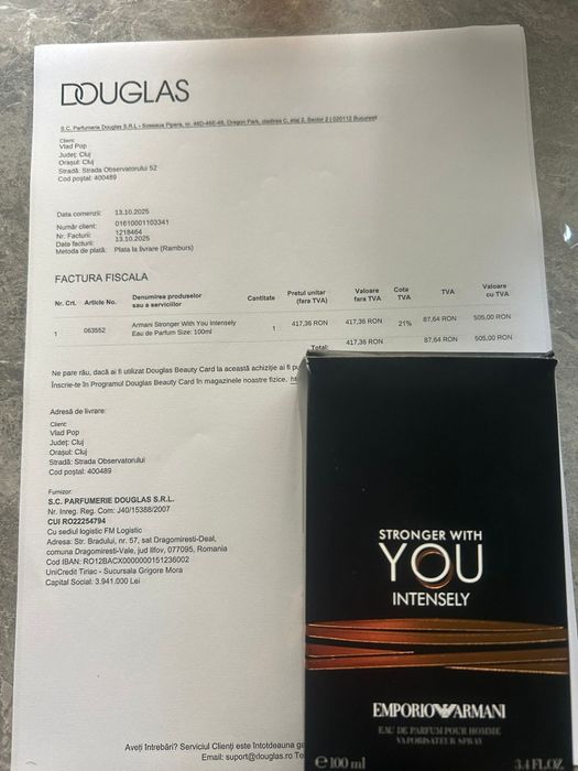 Vand armani Stronger with you intensely