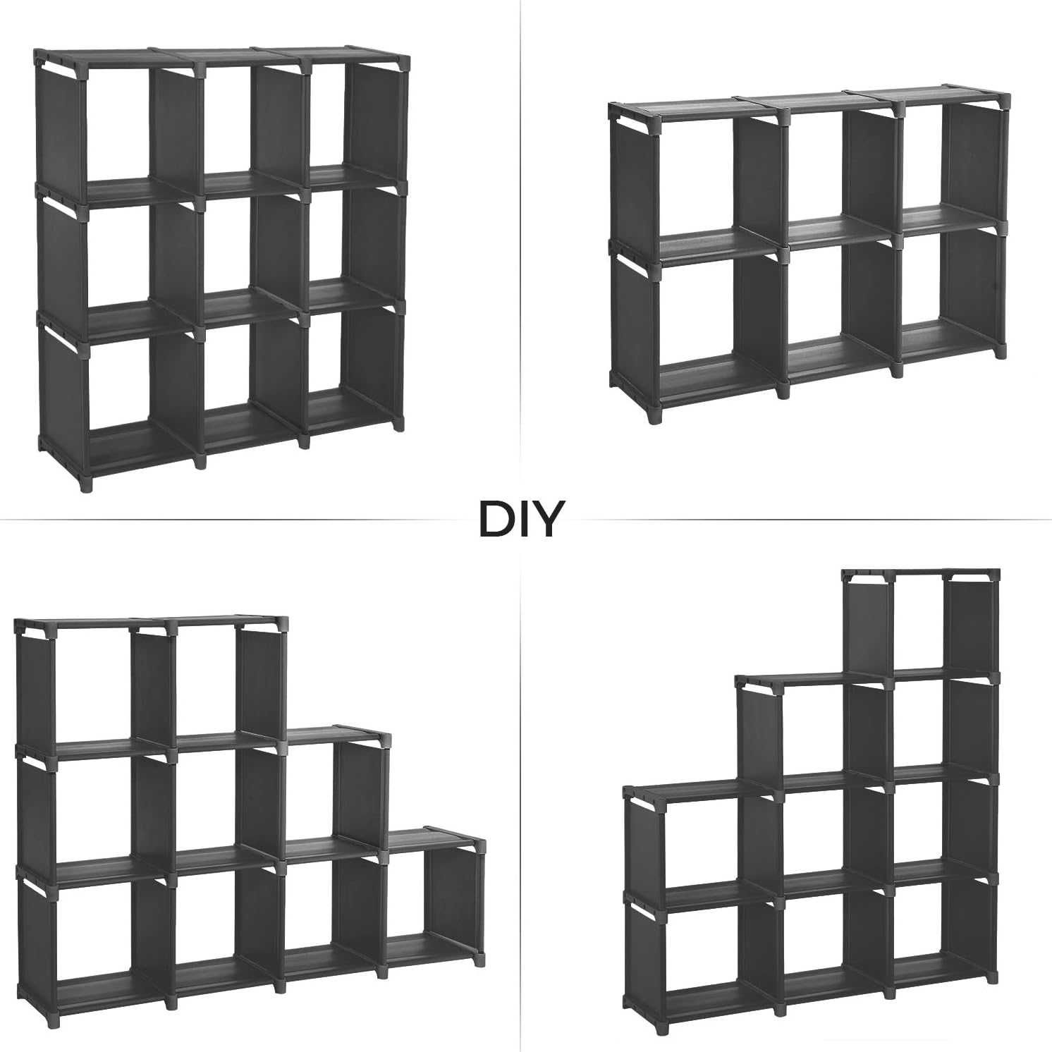 Raft modular de de depozitare format din 9 cuburi , 110 x 30 x 110 cm