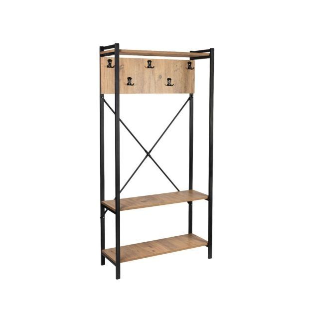 Закачалка с етажерки в индустриален стил