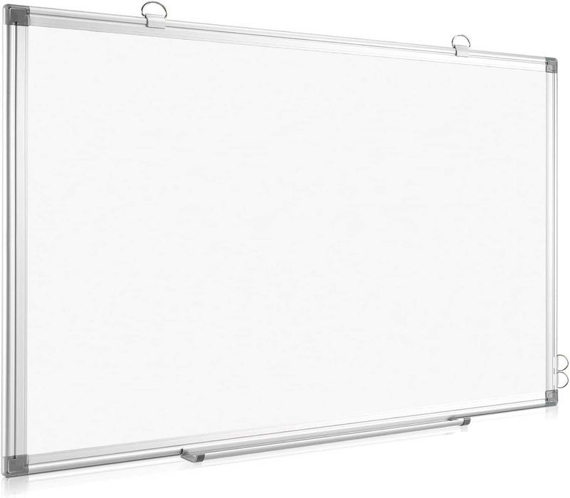 Whiteboard Magnetic de Perete, 90 x 57 cm, Ramă din Aluminiu și Tavă