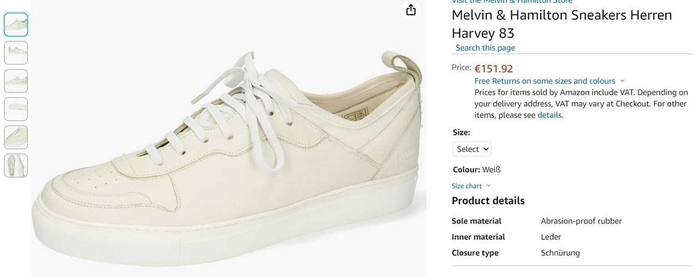 Pantofi sport casual 41 41.5 premium Melvin & Hamilton NOI piele nat