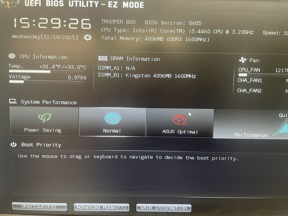 Placa baza Asus B85, i5 4460, 4g ram