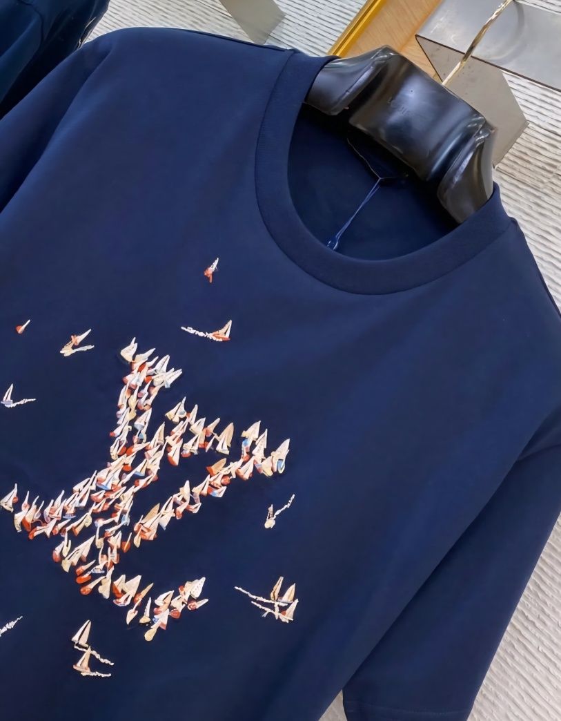 Уникална мъжка памучна тениска LOuis VuittOn