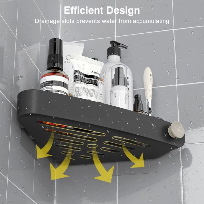 Комплект от 2 черни рафта за баня