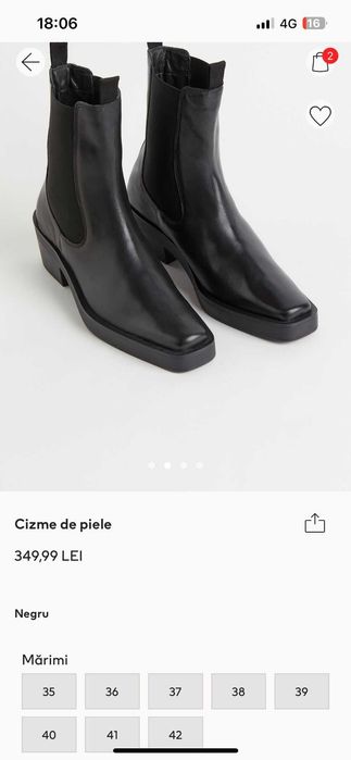 Ghete de piele H&M 39 premium selection