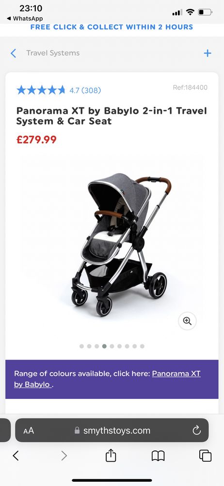 Коляска Panorama XT by Babylo 2-in-1 Travel System