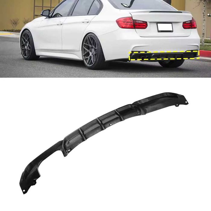 Difuzor Bara Spate M Performance Ev Dubla Stanga BMW F30 F31, CARBON