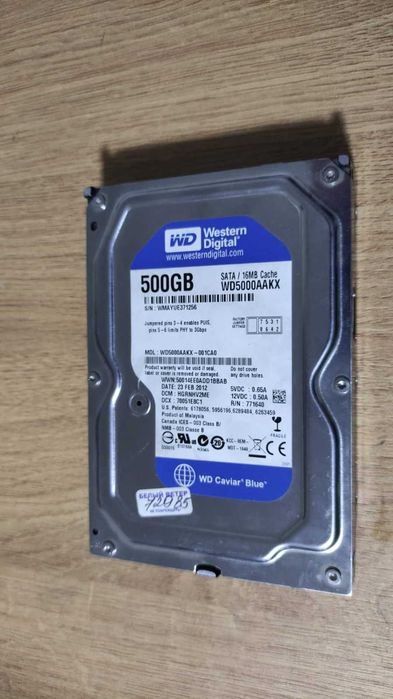 Жесткий диск 500Gb SATA WD Caviar Blue 3.5". Читайте описание!