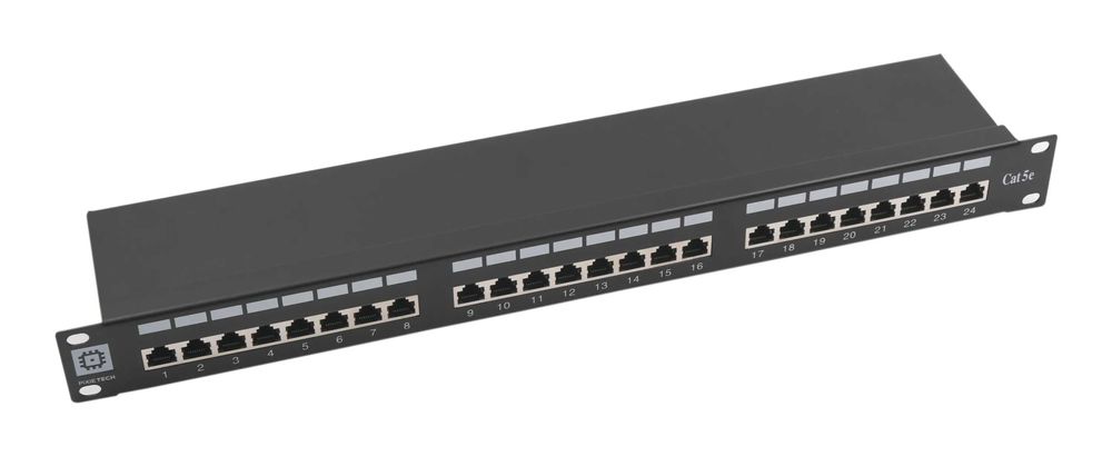 Коммутационная панель Pixietech, 19" 1U, 24 порта, cat.5e