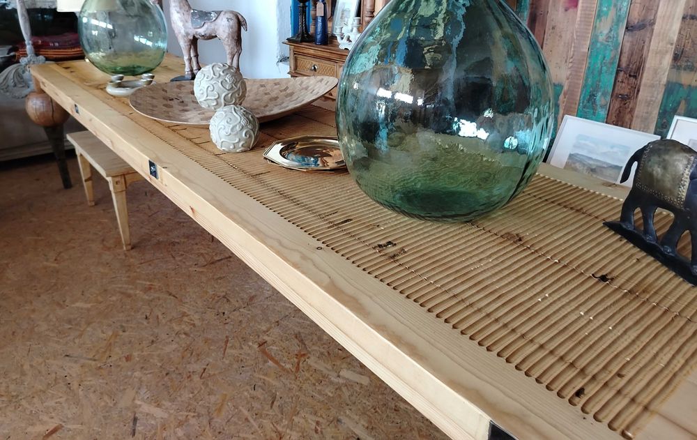 Masa consiliu (evenimente) din lemn masiv vechi, stil industrial