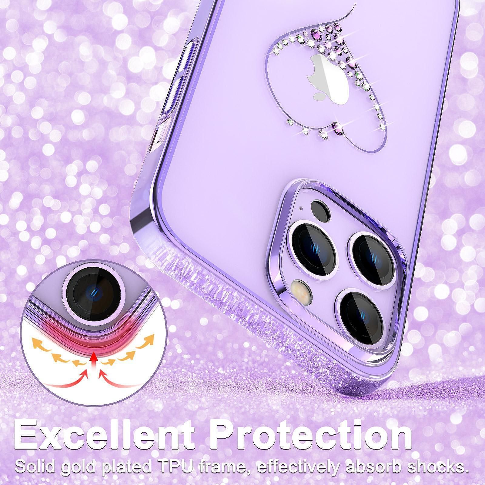 Кейс kingxbar wish series swarovski cristal за iphone 14 pro max purpl