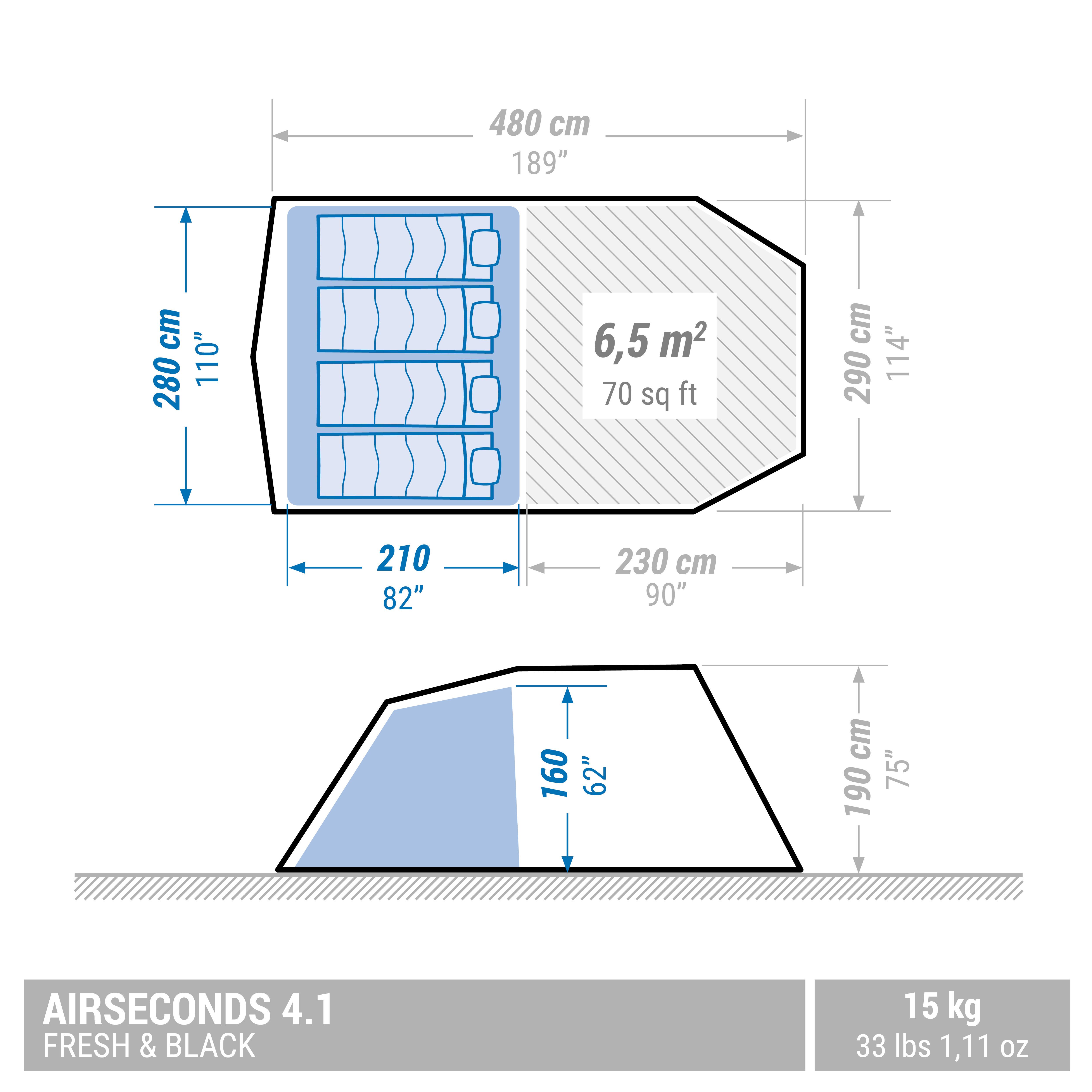 Cort camping 4 Persoane 1 Cameră - produs resigilat (nou) Decathlon