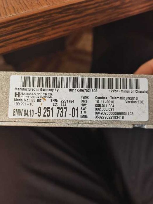 Combox telematics Bmw 2010 - 2017