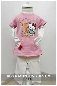 Set: bluză + colant • Hello Kitty• C&A • 86-92 cm / 18 luni +