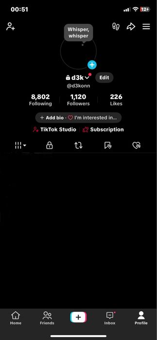 Тик Ток аккаунт / 2500 тенге