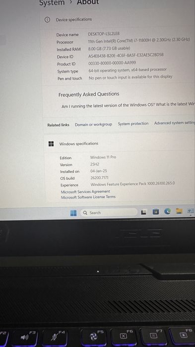 laptop Asus TUF gaming F15