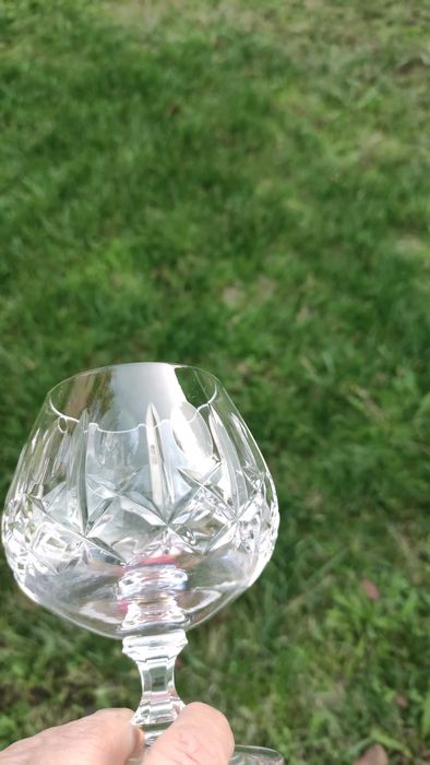 Комплект от 5 масивни кристални чаши за коняк