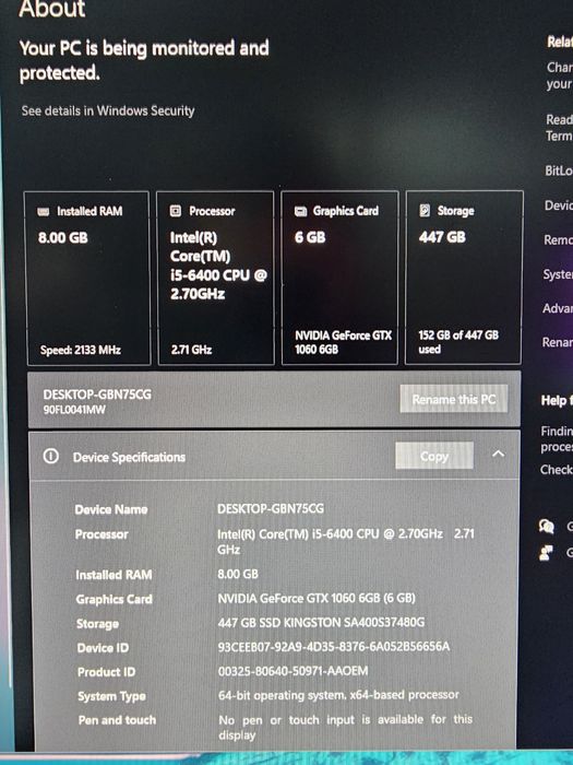 Pc Gaming Lenovo Cube Ideacentre Y710 - i5 - gtx 1060 6gb