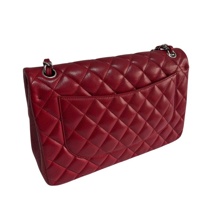 Liquid Money vinde - Poseta Chanel Timeless Classic Jumbo Red, silver
