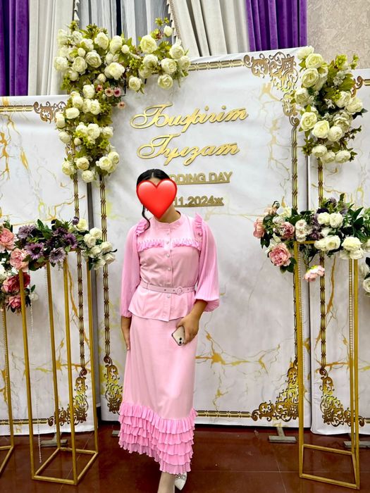 Нежный розовый двойка көйлек